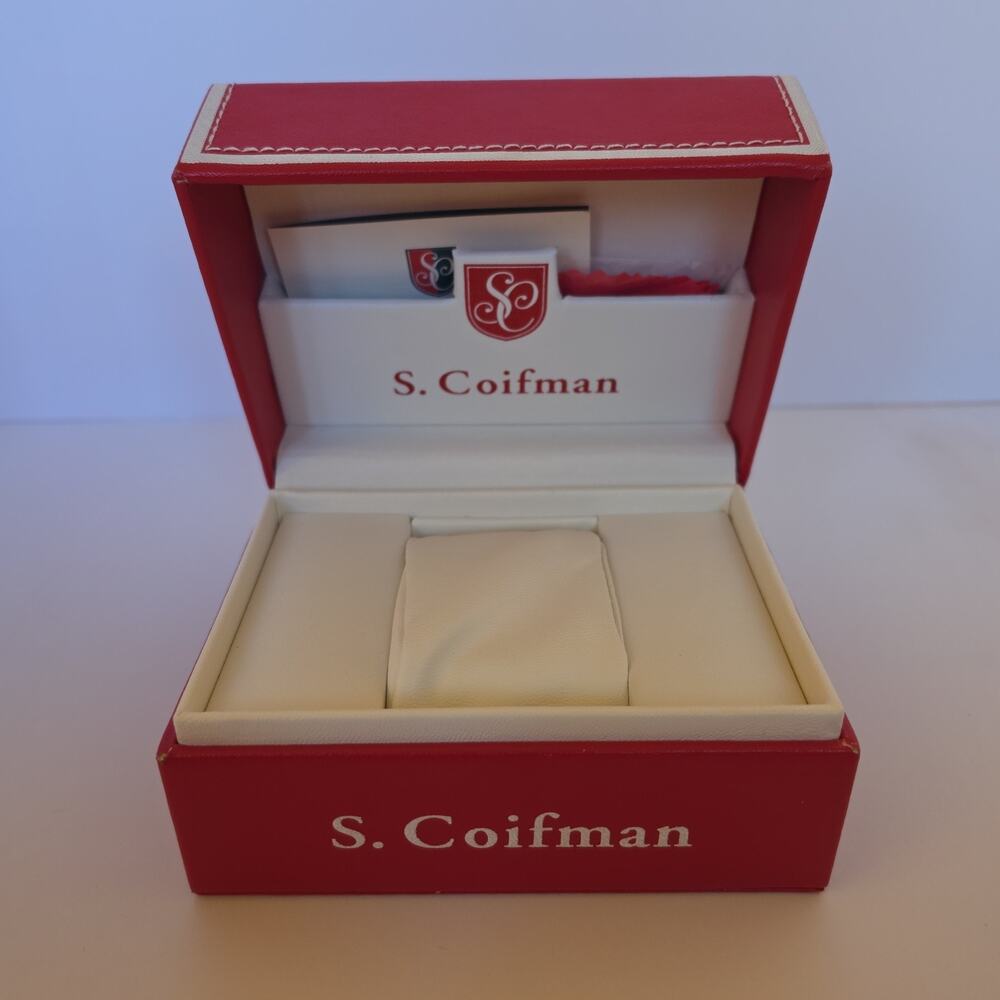 S. Coffman Large Watch Box Case Only, Red Leather - EMPTY BOX